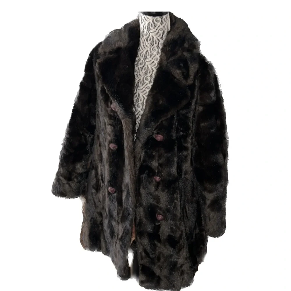 Vintage 1960’s Robert Meshekoff Original Brown Fur Teddy Coat